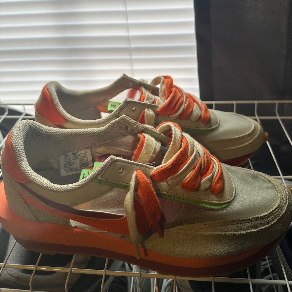 sacai x Clot x Nike LDWaffle Net Orange Blaze